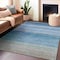 Homeroots 9' X 12' Sky Blue Striped Washable Indoor Outdoor Area Rug 608143 - alternate 8