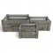 Homeroots Set of Three Gray Solid Wood And Metal Crate, 3PK 487690 - alternate 8