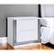 Homeroots 25" White Solid and Manufactured Wood Lighted Two Drawer Nightstand 564662 - alternate 1