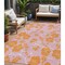 Homeroots 5' X 8' Pink And Copper Floral Washable Indoor Outdoor Area Rug 600037 - alternate 1