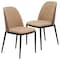 Leisuremod Tule Dining Side Chair, Walnut Frame with Brown Leather Seat, 2PK TCWN18BR2 - alternate 1