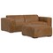 Homeroots 88" Brown Leather Wood Sofa With Ottoman 641068 - alternate 5