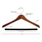 Nahanco 17in Walnut Gloss Wooden Concave Extra Thick Suit Hanger w/ Flocked Bar and Chrome Hook, 40PK 2017CHFB - alternate 5
