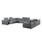 Homeroots Battleship Gray Leather Modular U Shaped Twelve Piece Corner Sectional With Console 643939 - alternate 4