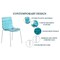 Leisuremod Astor Plastic Dining Chair with White Steel Base Water Ripple Design in Transparent Blue ACW-20TBU - alternate 5