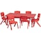 Flash Furniture Rectangle Table Set, Plastic, Steel, Red YU-YCX-0013-2-RECT-TBL-RED-E-GG - alternate 1