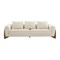 Homeroots 100" Cream Fabric Sofa With Wood Brown Legs 488842 - alternate 1