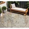 Homeroots 8' Terra Cotta Beige And Dark Gray Round Abstract Washable Indoor Outdoor Area Rug 605526 - alternate 1