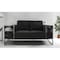 Homeroots Stylish 69in Black Velvet And Gold Accent Loveseat 480900 - alternate 3
