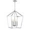 Jonathan Y Pagoda 16" 4-Light Classic Traditional Metal Cage Lantern LED Pendant, Chrome JYL7437C - alternate 8