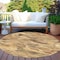 Homeroots 8' Copper And Orange Round Abstract Washable Indoor Outdoor Area Rug 609234 - alternate 4