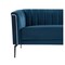 Homeroots 76" Blue Sofa With Silver Legs 480905 - alternate 5