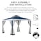 Sunjoy 10 ft x 10 ft Patio Gazebo, Modern Steel Frame Soft Top Gazebo with Netting - Navy Blue & White A101003602 - alternate 4