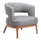Homeroots 27" Slate Gray And Brown Faux Leather Arm Chair 556466 - alternate 1