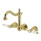 Kingston Brass Double-Handle Wall Mount Bathroom Faucet, Polished Brass KS1252BPL - alternate 1