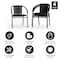 Flash Furniture Lila  Black Rattan Indoor-Outdoor Restaurant Stack Chair, PK4 4-TLH-037-BK-GG - alternate 9