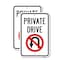 Signmission Private Drive With No U-turn Symbol Sign, 18'' X 24'' 2 Signs, Heavy Gauge Aluminum, 2PK A-1824-2PACK-25250 - alternate 1