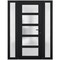Vdomdoors Front Exterior Prehung FiberGlass Door Frosted Glass / Manux 8002 Matte Black / 2 Sidelight Exterio MANUX8002EXD-BLK-W14+36+14 x H80-LH - alternate 1