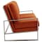 Leisuremod Jefferson Contemporary Velvet Sofa with Silver Frame, Orange JAS77OR - alternate 5
