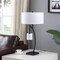 Homeroots 29" Black Metal Two Light Arched Table Lamp With White Drum Shade 524264 - alternate 4