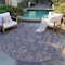 Homeroots 8' Navy Blue Beige And Taupe Round Floral Washable Indoor Outdoor Area Rug 582292 - alternate 4