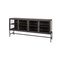 Homeroots 70in Black Solid Wood Sideboard with Four Glass Doors 380208 - alternate 4