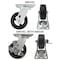 Hyw Products Heavy Duty Caster Set 5in Rubber on Cast Iron Wheels, 2 Swivel & 2 Swivel with Brake, 4PK 40-50S-A1-RC-2,40-50S-A1-RC-TB-2 - alternate 2