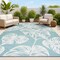 Jonathan Y Tobago High-Low Two-Tone Monstera Leaf Blue/Ivory 3 ft. x 5 ft. Indoor/Outdoor Area Rug HWC100C-3 - alternate 1