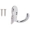 Prosource Coat and Hat Hook, 22 lb, 2-Hook, 7/8 in Opening, Zinc, Chrome 23263CHB3L-PS - alternate 1