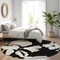Homeroots 8' Black Gray And Silver Round Floral Washable Indoor Outdoor Area Rug 589526 - alternate 3