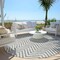 Homeroots 8' Gray And Ivory Round Chevron Washable Indoor Outdoor Area Rug 596269 - alternate 7