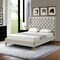 Homeroots Beige Solid Wood Queen Tufted Upholstered Linen Bed 544873 - alternate 4