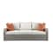 Homeroots Three Piece Outdoor Gray Wicker Sectional Seating Group with Beige Cushions 318796 - alternate 2