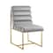 Homeroots Set of Two Tufted Gray And Gold Upholstered Velvet Dining Side Chairs 545048 - alternate 4