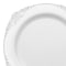 Smarty Had A Party 10.25" White with Silver Fancy Round Disposable Plastic Dinner Plates, 120PK 8880-WHS-CASE - alternate 6