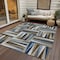 Homeroots 8' X 10' Navy Blue Brown And Beige Geometric Washable Indoor Outdoor Area Rug 598283 - alternate 4