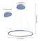 Jonathan Y Brice 23.75" Modern Contemporary Metal Round Dimmable Integrated LED Pendant, Blue JYL7203D - alternate 6