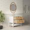 James Martin Vanities Olena 36" Single Vanity, Light Mappa Burl and Polished White, w/ 3 CM Siberian Silestone Top D804-V36-LMB-3SFR - alternate 6