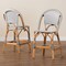 Bali & Pari Genica Classic French Two-Tone Black and White Weaving and Natural Rattan 2-Piece Counter Stool Set 251-2PC-13958-ZORO - alternate 3