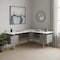 Homeroots 71" White and Gray L Shape Computer Desk With Three Drawers 490012 - alternate 3