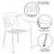 Flash Furniture White Steel Patio Arm Chair with Round Back, PK5 5-CO-3-WH-GG - alternate 5
