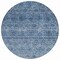 Homeroots 8' Blue And Ivory Round Floral Washable Indoor Outdoor Area Rug 605719 - alternate 4