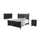 Homeroots Three Piece Black Solid Wood Bedroom Set 636279 - alternate 1