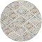 Homeroots 8' Ivory And Cream Round Geometric Washable Indoor Outdoor Area Rug 609138 - alternate 4