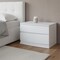 Homeroots 17" White Two Drawers Manufactured Wood Mirrored Nightstand 329629 - alternate 2