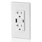 Leviton USBReceptacle, 20A, White, Thermoplastic GUAC2-W - alternate 3