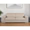 Homeroots 89" Beige Italian Leather Sofa With Silver Legs 329718 - alternate 4