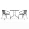 Flash Furniture Square Metal Table, Sqr w/Rattan Chairs, Gray, 28", Aluminum, Glass, Metal, Plastic, Rattan, Clear TLH-073SQ-037GY2-GG - alternate 10