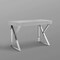Homeroots 48" Light Gray and Silver Metallic Writing Desk With Two Drawers 543744 - alternate 6