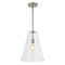 Jonathan Y Arlo 11.5" 1-Light Mid-Century Modern Iron/Seeded Glass LED Pendant, Nickel/Clear JYL7594A - alternate 1
